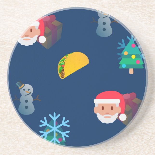 christmas taco emoji coaster (Front)