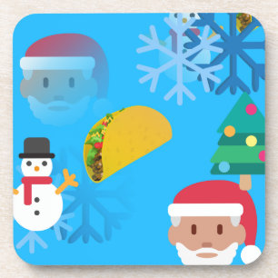 christmas taco emoji coaster