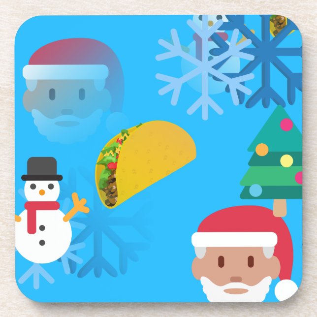 christmas taco emoji coaster (Front)