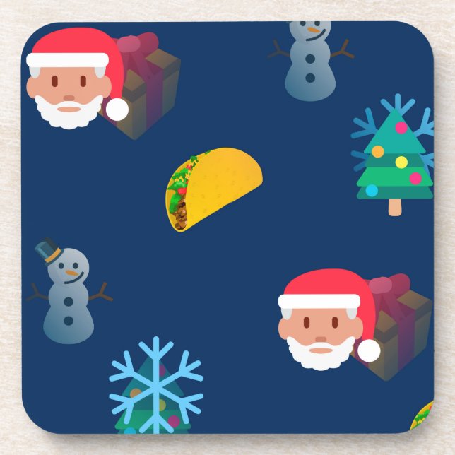 christmas taco emoji coaster (Front)