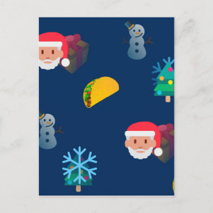 christmas taco emoji holiday postcard