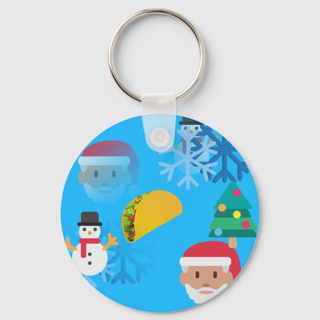 christmas taco emoji key ring (Front)