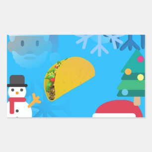 christmas taco emoji rectangular sticker