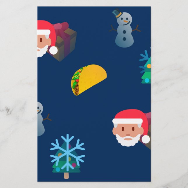 christmas taco emoji stationery (Front)