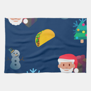 christmas taco emoji tea towel