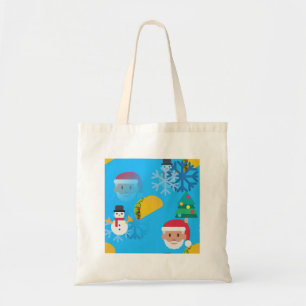 christmas taco emoji tote bag