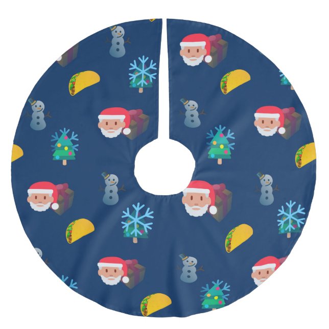 christmas taco emoji xmas tree skirt 2 (Front)