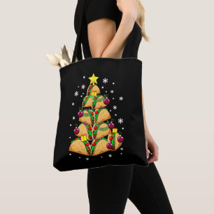 Christmas Taco Tree Ornaments Snow Holiday Xmas Tote Bag