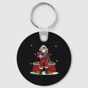 Christmas Tactical Santa Claus 2nd Amendment Gun R Key Ring