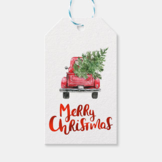 Christmas Tag, Red Truck, Farmhouse, Rustic, Gift Tags