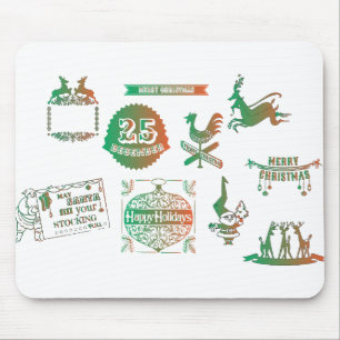 Christmas Tags Christmas Deer Santa Claus Decor Mouse Pad