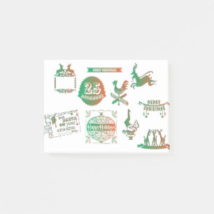 Christmas Tags Christmas Deer Santa Claus Decor Post-it Notes