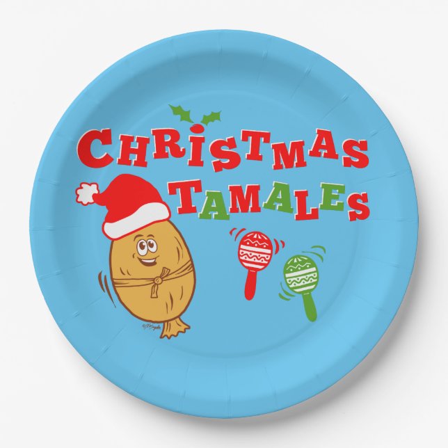 Christmas Tamales Paper Plate (Front)