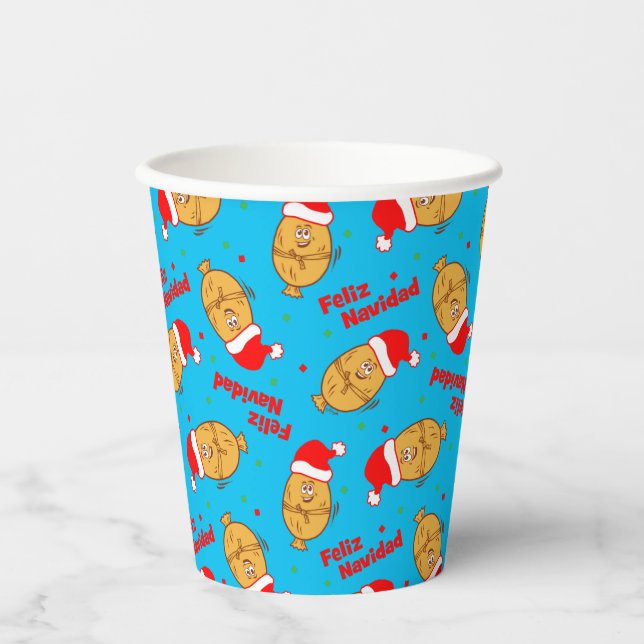 Christmas Tamales Pattern Paper Cups (Front)