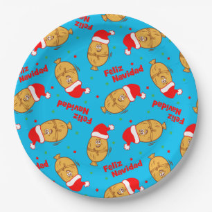 Christmas Tamales Pattern Paper Plate