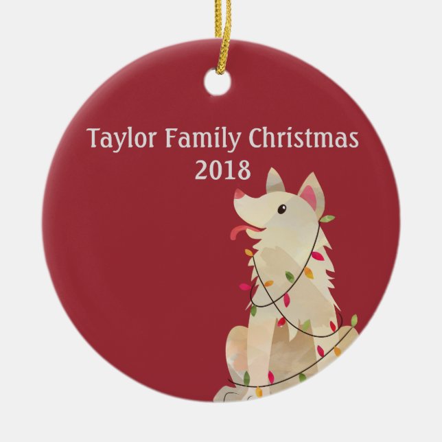 Christmas Tangles Ceramic Ornament (Front)