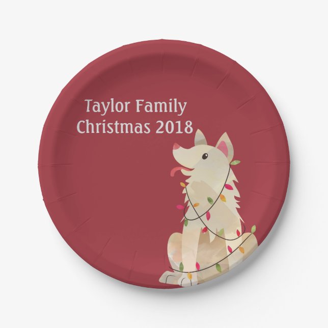 Christmas Tangles Customisable Paper Plate (Front)