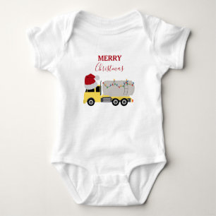 Christmas Tanker Truck Transportation Trucks Baby Bodysuit