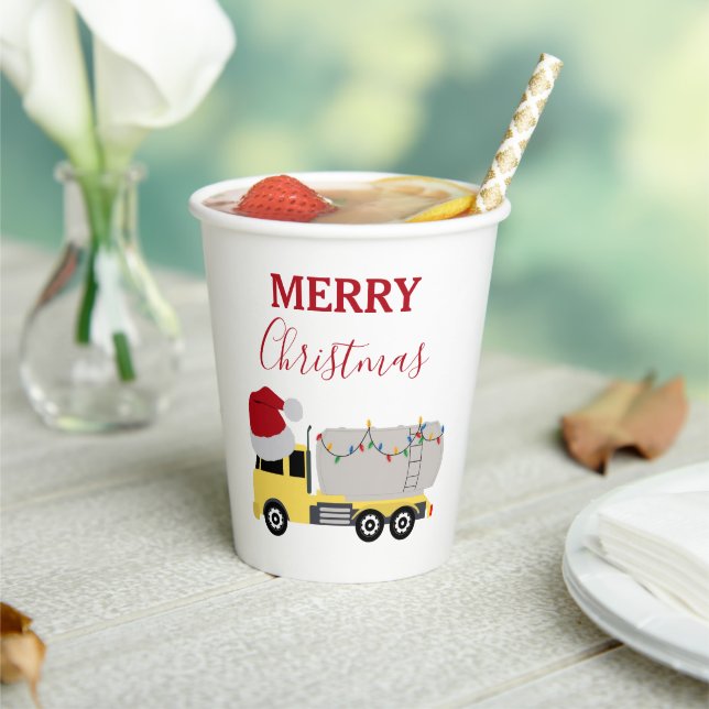 Christmas Tanker Truck Transportation Trucks Paper Cups (Insitu)