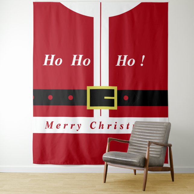 Christmas Tapesrty Santa Gift - Your Text Name Tapestry (In Situ)