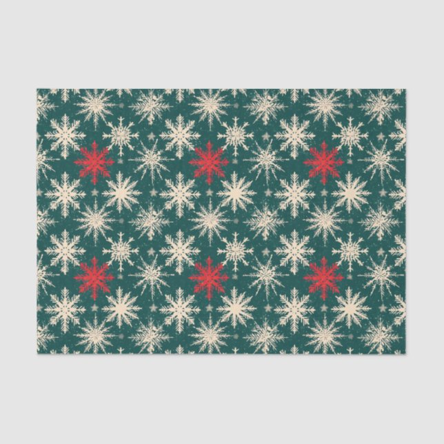 Christmas Tartan and Trees Seamless Tissue Paper (Front)