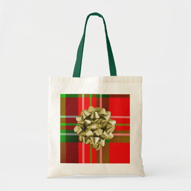 Christmas Tartan Bag with Bow (Front)