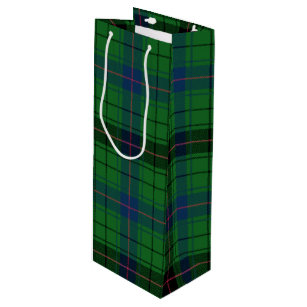 Christmas Tartan Clan Davidson Green Plaid Wine Gift Bag