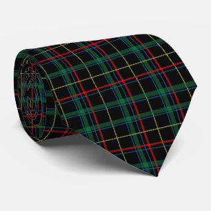 Christmas Tartan Green Black Red Tie