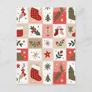 Christmas Tartan Holiday Postcard