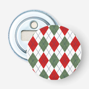 Christmas Tartan Pattern Bottle Opener