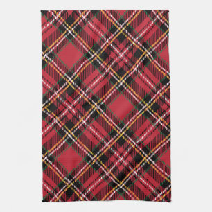 Christmas Tartan Pattern Tea Towel