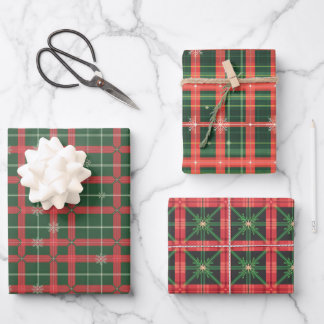 Christmas Tartan Pattern Wrapping Paper Sheet