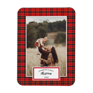 Christmas Tartan Plaid Family Name Year Magnet