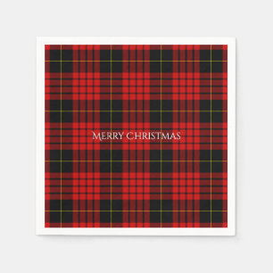 Christmas Tartan Plaid Merry Christmas Napkin
