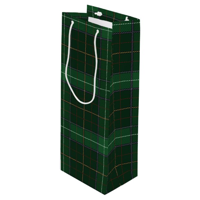 Christmas Tartan Walsh Plaid Check Wine Gift Bag (Front Angled)