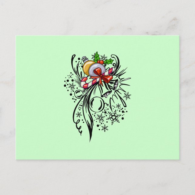 Christmas Tattoo Holiday Postcard (Front)