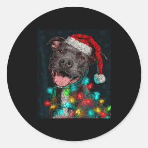 Christmas Tbull On  Classic Round Sticker