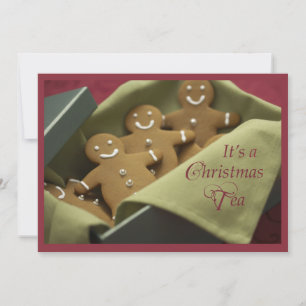 Christmas Tea Gingerbread Invitation