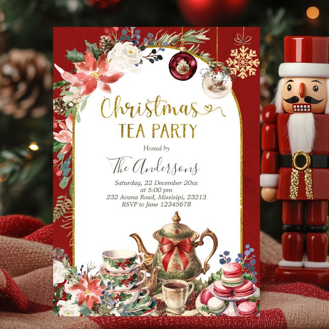 Christmas Tea Holiday Party Invitation (Creator Uploaded)