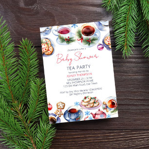 Christmas tea party baby shower template