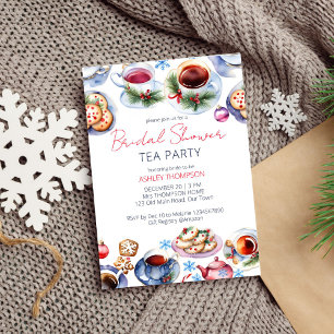 Christmas tea party bridal shower template