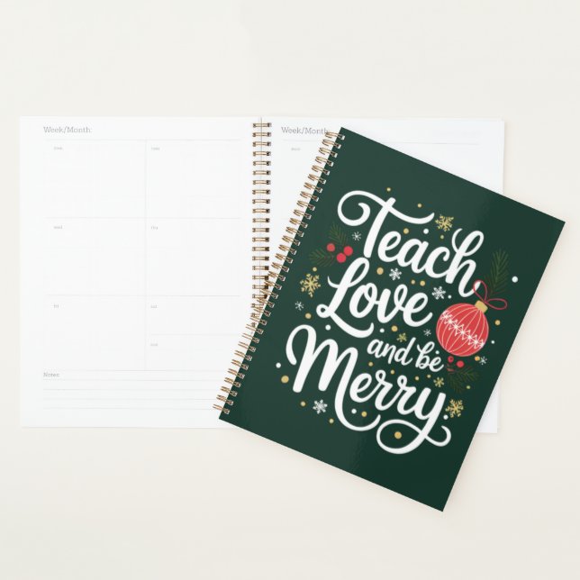 Christmas Teach Love & Be Merry Funny Teacher Gift Planner (Display)