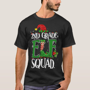 Christmas Teacher 2nd Grade Elf Squad Xmas Lights T-Shirt
