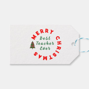 Christmas Teacher Appreciation Quote Typography Gift Tags