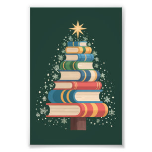 Christmas Teacher Books Tree Xmas Reading Holiday Photo Print