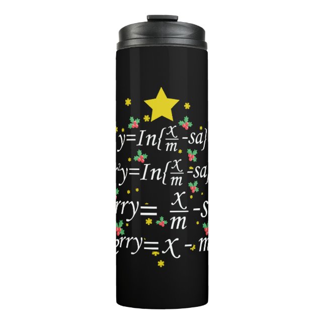 Christmas Teacher - Christmas Math Teacher Tree  Thermal Tumbler (Front)