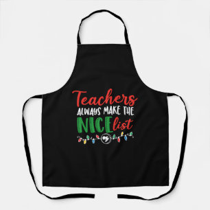Christmas teacher, christmas nice list apron