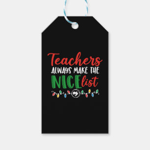 Christmas teacher, christmas nice list gift tags