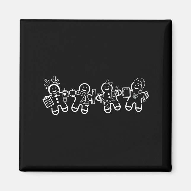 Christmas Teacher Cute Gingerbread Cookies Funny H Magnet (Front)