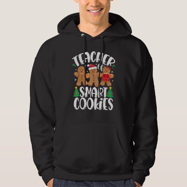 Christmas Teacher Cute Gingerbread Cookies Hoodie (Front)